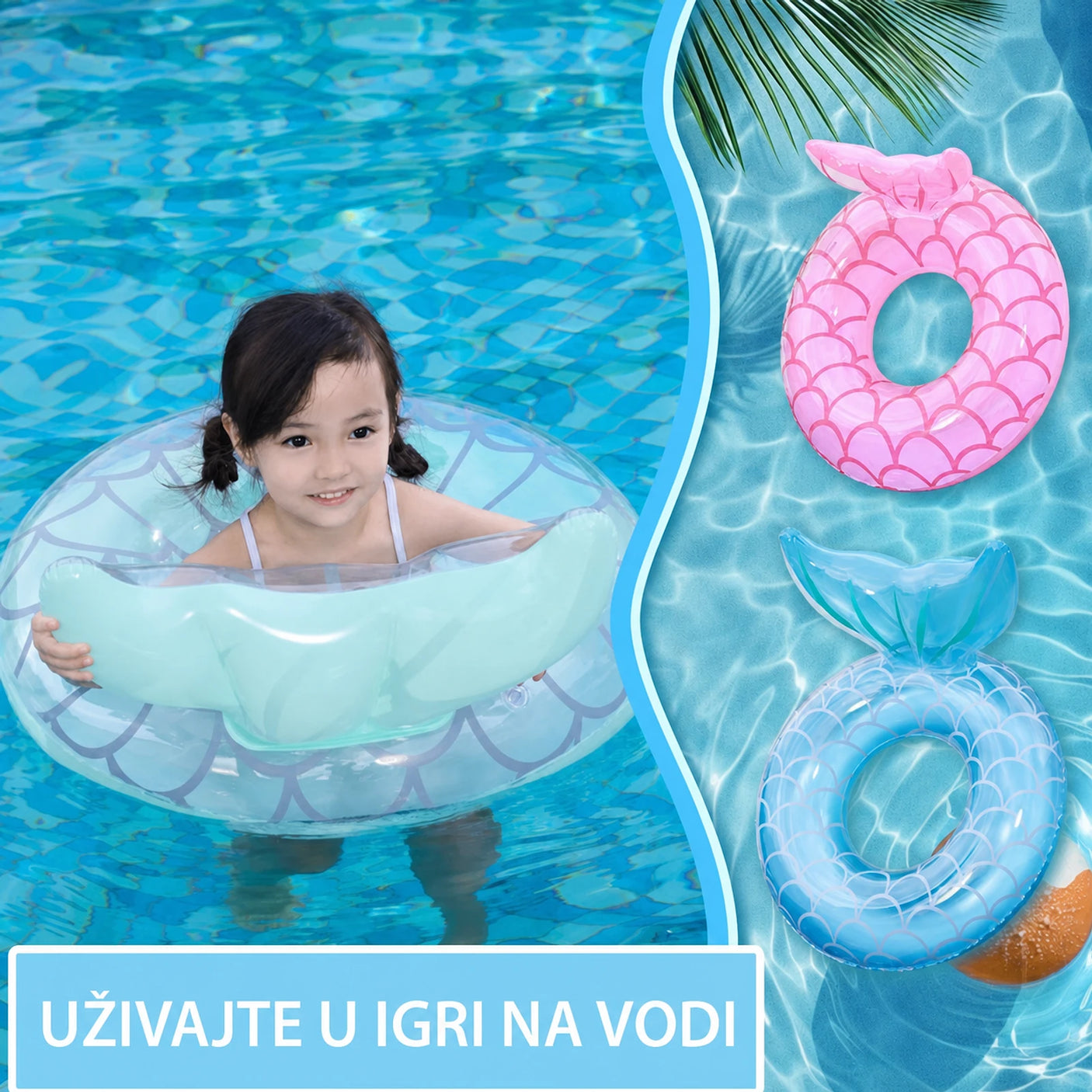 Dječiji šlauf sa sireninim repom za igru na vodi