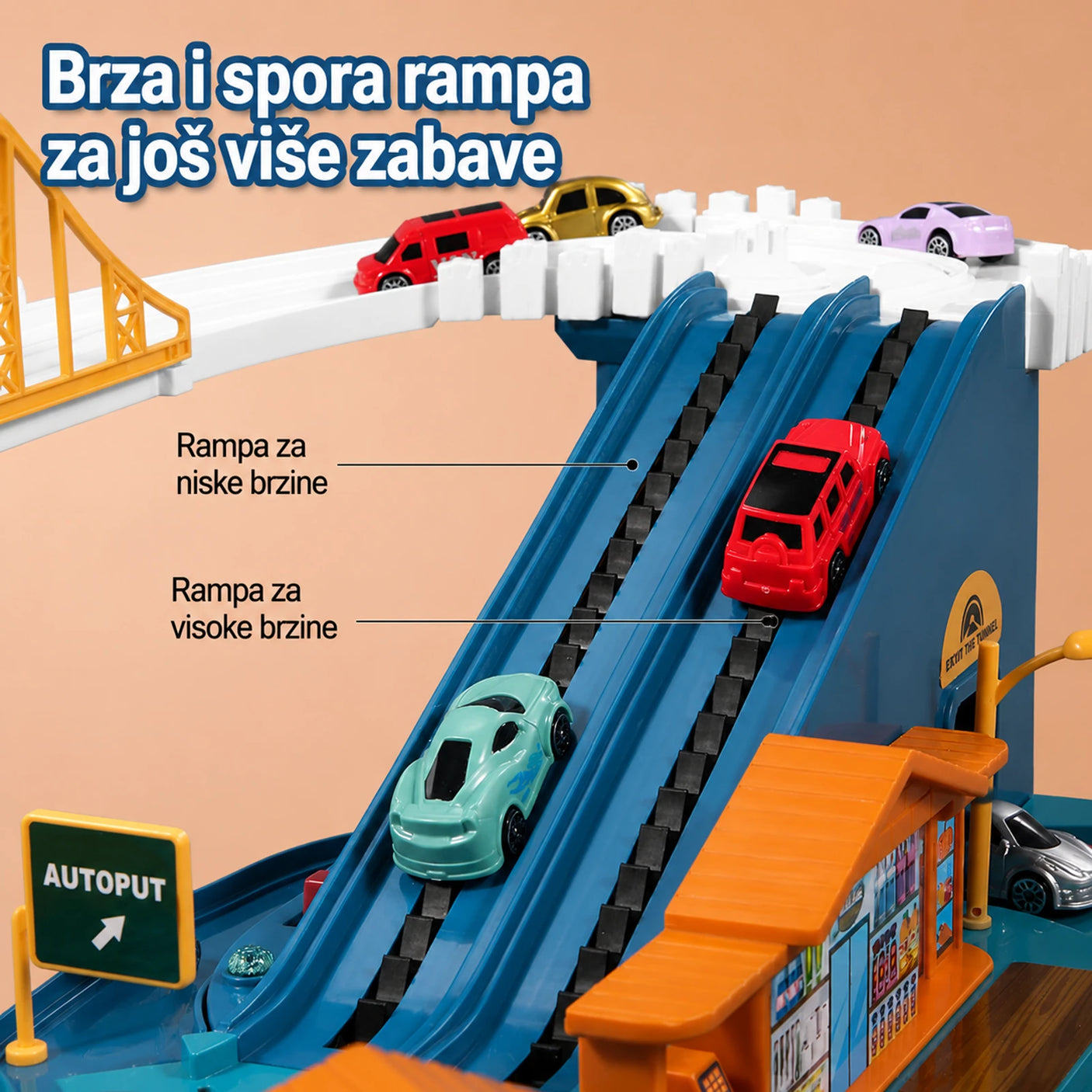 Brza i spora rampa za automobile na Juqic stazi