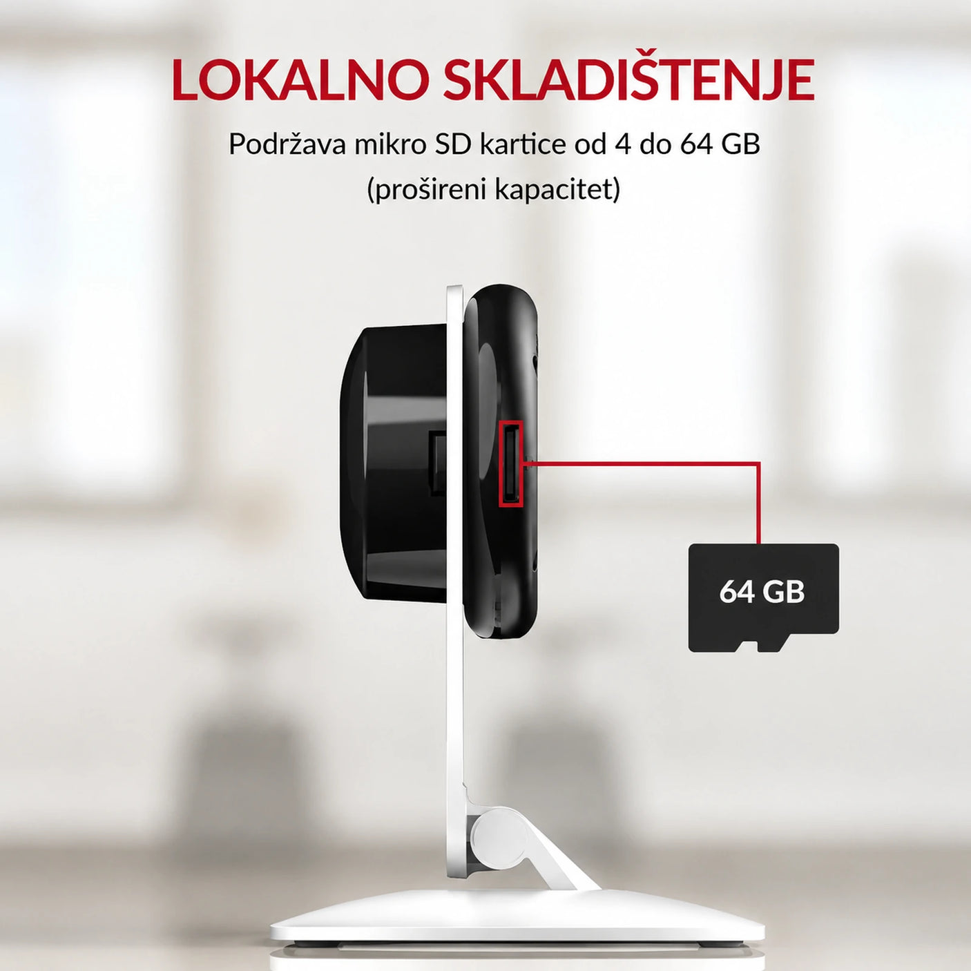 YI Home 2K Pro utor za microSD karticu do 64 GB