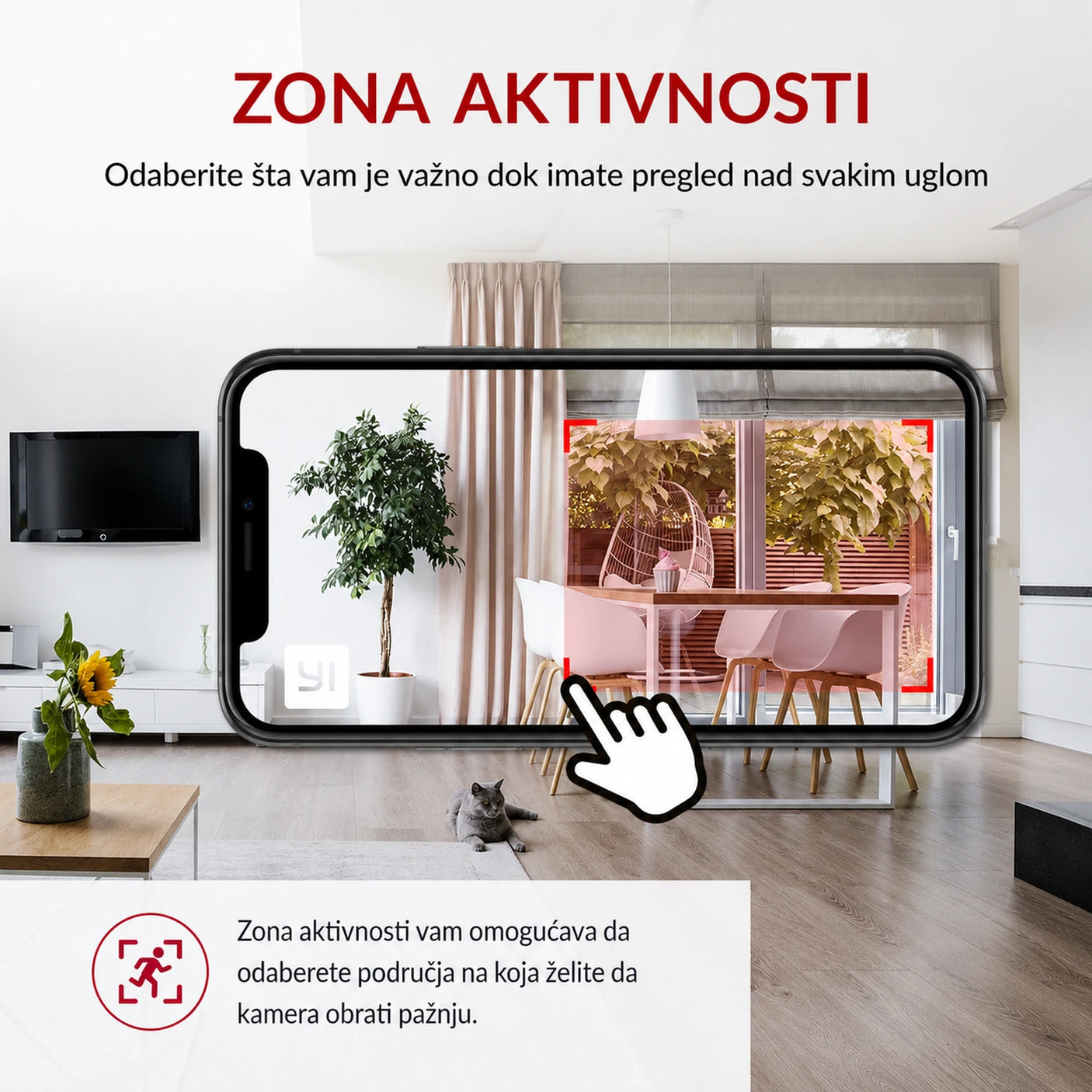 Podešavanje zone aktivnosti u YI Home aplikaciji