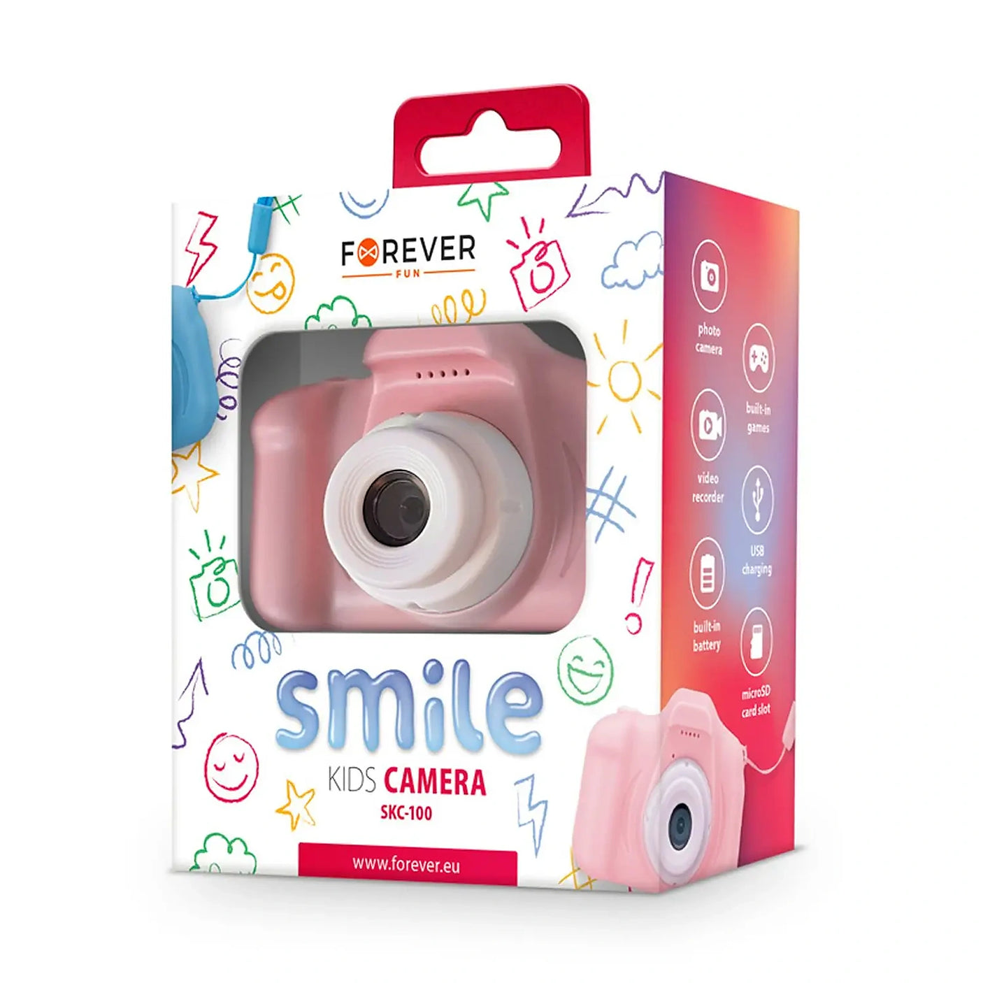 FOREVER SKC-100 dječji fotoaparat roza u pakovanju