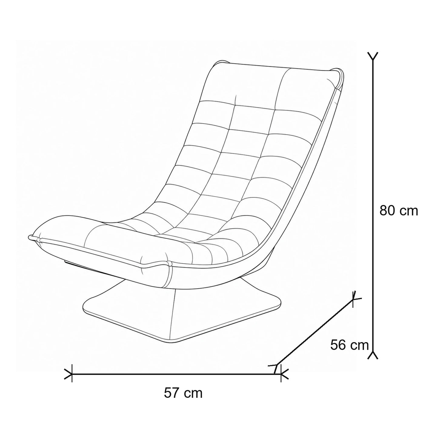 VIREO relax stolica dimenzije 80 x 57 x 56 cm