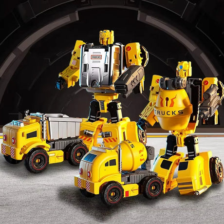 Kolekcija žutih Transformer građevinskih vozila i robota