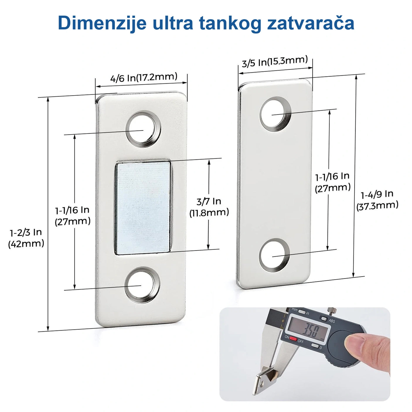 MAGNETIC dimenzije ultra tankog zatvarača