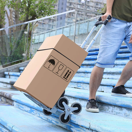 Transportna kolica sa kutijom na stepenicama