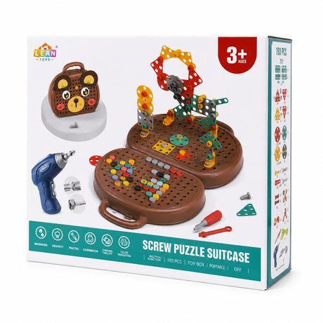 Pakovanje Montessori Screw Puzzle Suitcase konstrukcijskog seta