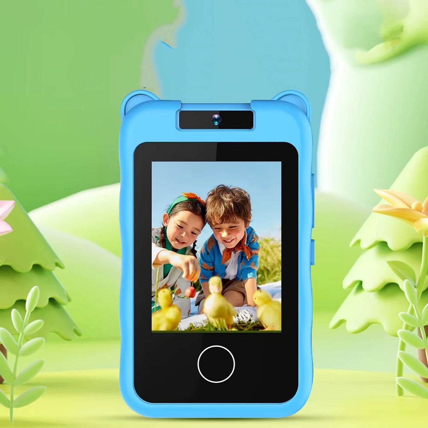 Plavi dječiji digitalni fotoaparat s touchscreen ekranom