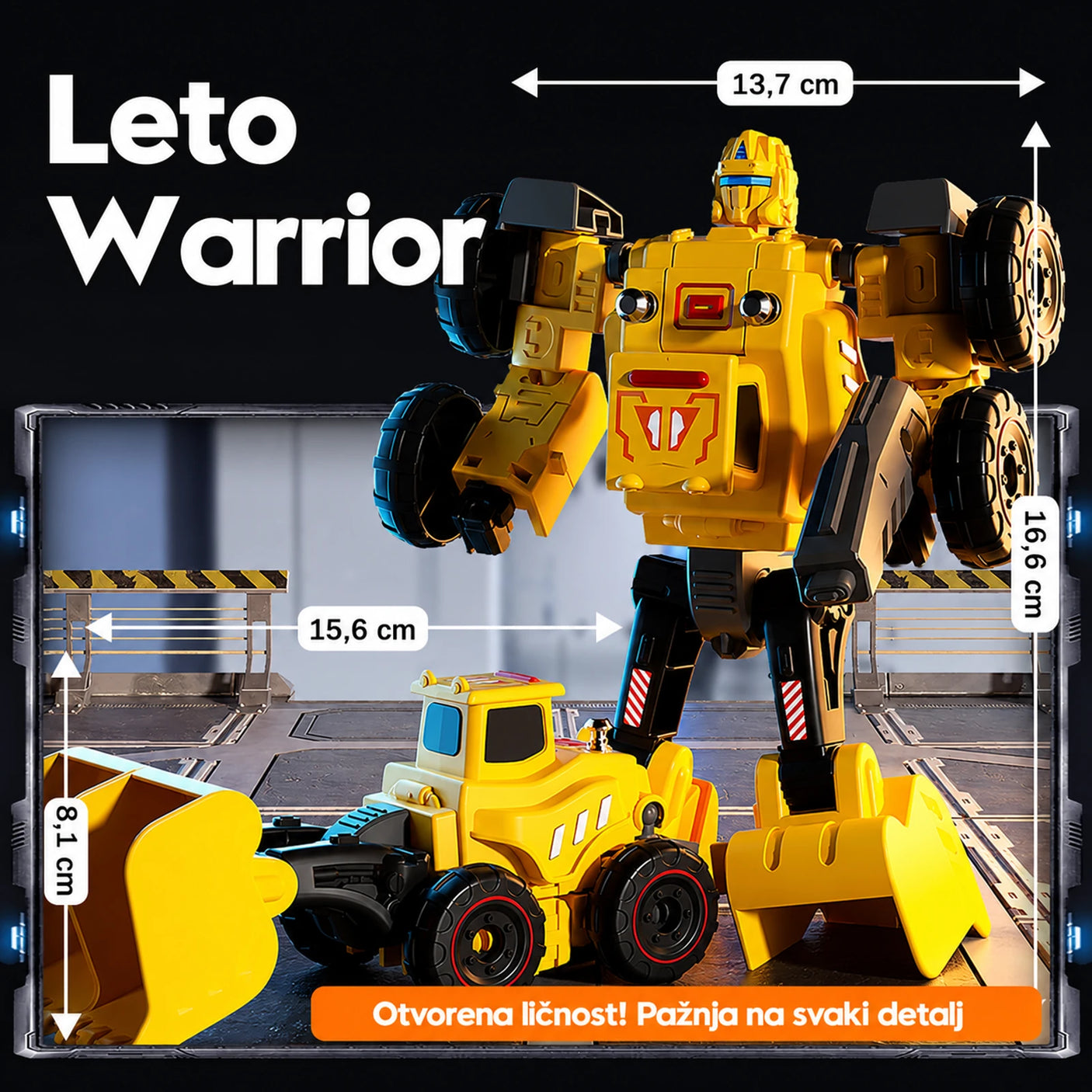 Dimenzije Transformer Bulldozer vozila i robota