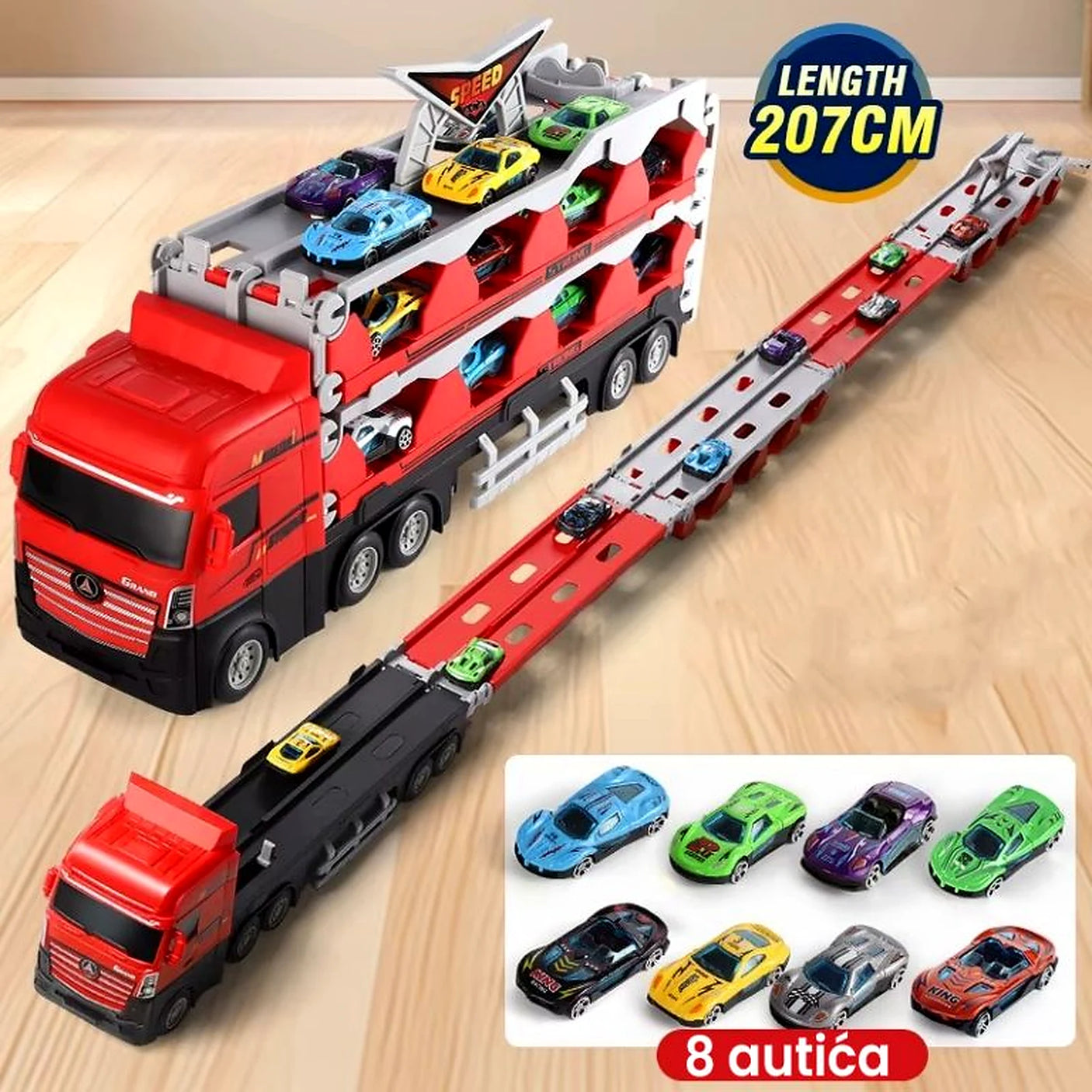 TURBO katapult truck set sa 8 autića