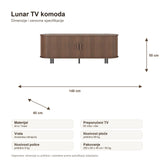 Lunar TV komoda dimenzije u centimetrima