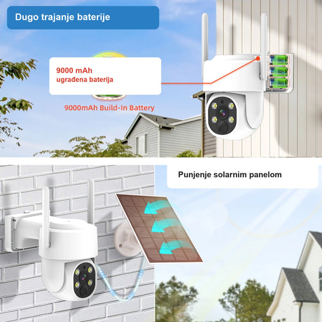 Solarna kamera dugo trajanje baterije i solarno punjenje