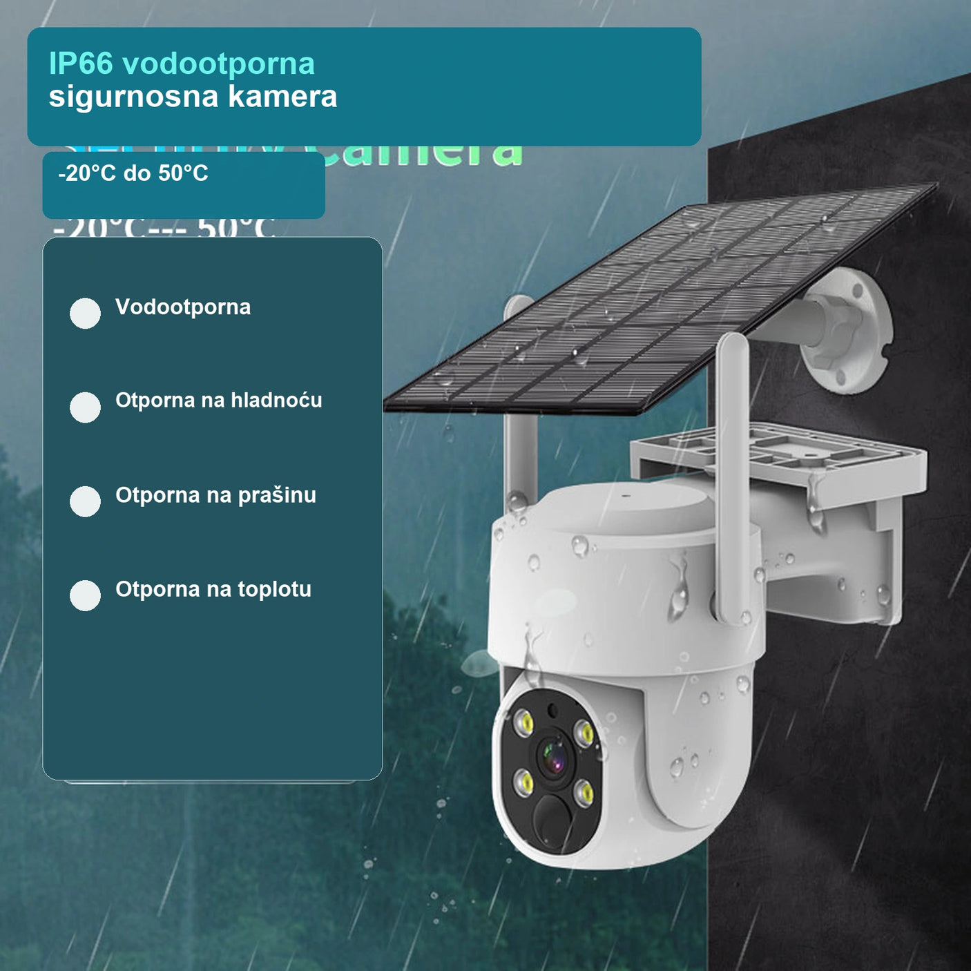 IP66 vodootporna solarna sigurnosna kamera