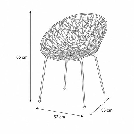 VEYRA stolica dimenzije 52 x 55 x 85 cm